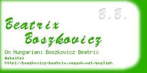 beatrix boszkovicz business card